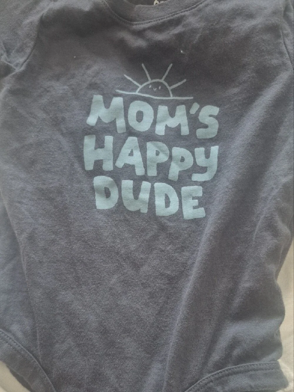 Carter's Navy Blue 'Mom's Happy Dude' Bodysuit